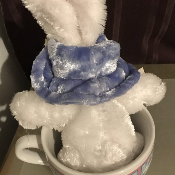 Dan Dee Collector's Choice white and pink stuffed bunny in 16 oz ceramic mug. - Picture 5 of 15